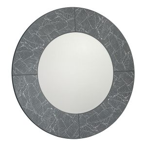 Atrani Round Grey With Silver Leaf Mirror 80CM