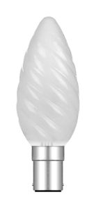 Candle 35mm Twisted B15D Frosted 60W Incandescent/T