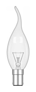 Candle Tip B15D Clear 60W Incandescent/T