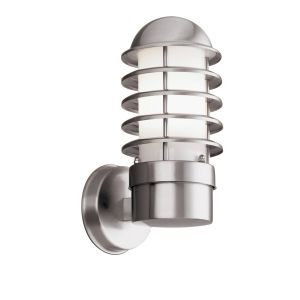 Louvre Outdoor - 1 Light Wall Bracket, Stainless Steel, White Shade