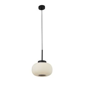 Single Pendant Frosted Ribbed Glass Finish