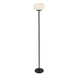 Single Floor Lamp Frosted Ribbed Glass Finish