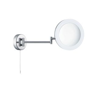 Bathroom Mirror - Shaving Mirror, 3 X Magnification, IP44, Chrome, Frosted Outer