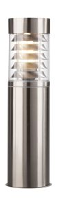 Birmingham Single Outdoor Pedestal Brushed Stainless Steel/Clear Finish 1x20W