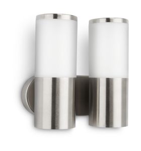 Jamake Wall Lamp 2 Light E27 IP44 Exterior Stainless Steel/Synthetic