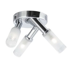 Bubbles Bathroom - IP44 (G9 LED) 3 Light Ceiling, Frosted Glass, Chrome