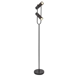 Telescope 2 Light Cylinder Shade Floor Lamp, Matt Black