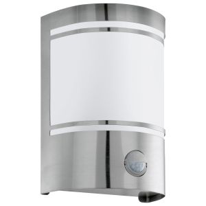 Cerno 1 Light E27 PIR Sensor Outdoor Wall Light Satin Glass With Satinated Glass