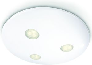Teint IP44 Ceiling Lamp, 3 Light Integrated LED White Synthetic