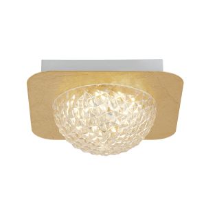 Single LED Flush Gold Leaf/Clear Acrylic Finish