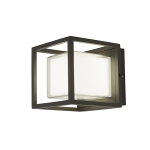 Arch 1 Light 10W 580lm Integrated LED Dark Grey IP44 Outdoor Wall/Ceiling Light With Opal White Shade 3000K
