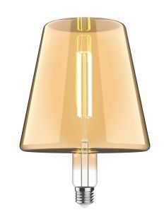 Classic Style LED Type L E27 Dimmable 220-240V 4W 2100K, 200lm, Amber Finish, 3yrs Warranty