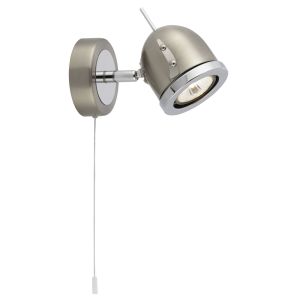 Palmer - 1 Light Spotlight, Satin Silver With Chrome Trim