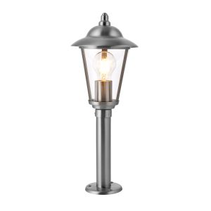 Endon YG-863-SS Kilien Single Outdoor Pedestal Polished Stainless Steel/Polished Chrome Finish