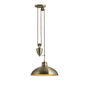 Endon POLKA-AB Polka Single Pendant Antique Brass Plate Finish