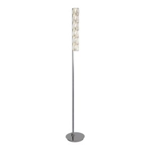 Single LED Floor Lamp Polished Chrome/Clear Crystal Trim Finish