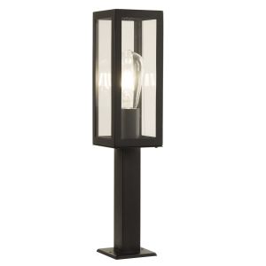 Box Outdoor 1 Light Rectangle Head Post (45cm Height), Black