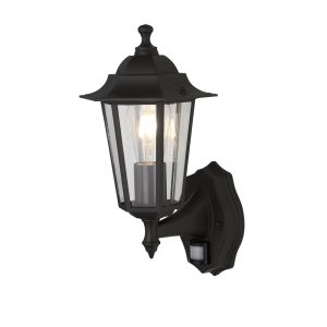 Alex 1 Light E27 Outdoor IP44 PIR Wall Light Black