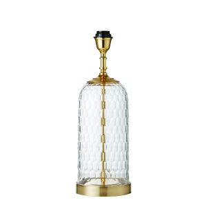 Wistow 1 Light E27 Solid Brass Table Lamp With Inline Switch With Clear Glass
