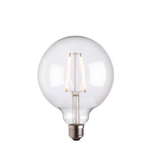 XL E27 2W 2200K, 210lm LED Globe 125mm Bulb With Clear Glass