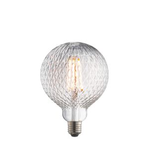 Facet E27 4W 450lm LED 125mm Diameter Bulb In Clear Faceted Glass