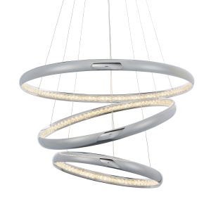 Oxias 3 Light 47W 2250lm Integrated LED Polished Chrome Finish With Clear Faceted Crystal Pendant 3000K