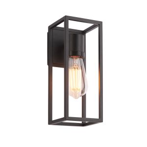 Herbert 1 Light E27 Textured Black Painted Corrosion Resistant Aluminium Frame IP44 Outdoor Wall Light