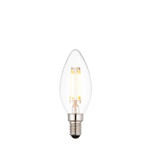 4W E14 Clear Dimmable LED Filament Candle Bulb, 2700K 380 Lumens