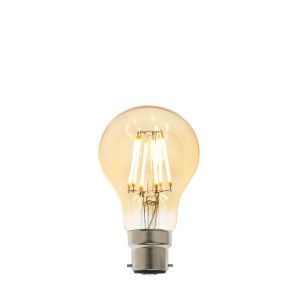 6W B22 Amber Tinted Dimmable LED Filament GLS Bulb, 2700K 550 Lumens