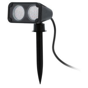 Nema 1, 2 Light LED GU10 Outdoor IP44 Spike Black and Plastic