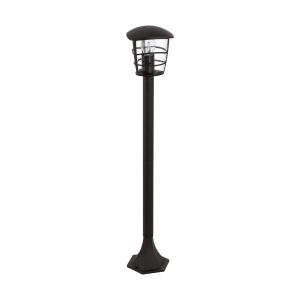 Aloria 1 Light E27 Outdoor IP44 Post Black With Plastic Clear Diffuser