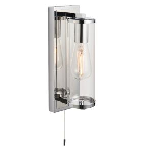 Fiume 1 Light E27 Bathroom IP44 Wall Light Polished Chrome