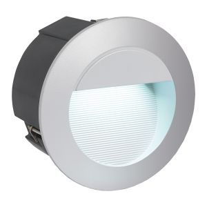 Zimba-LED 1 Light LED Integrated Outdoor IP54 Silver Round Wall Light With White Diffuser