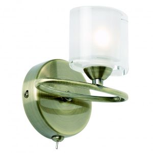 Endon 96201-AB Sonata Wallamp, Antique Brass 2 Light In Brass