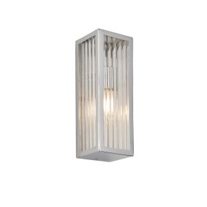 Newham 1 Light G9 Chrome Bathroom IP44 Wall Light WithClear Ribbed Glass Diffuser