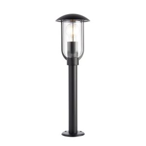Quinn 1 Light E27 Black Outdoor IP44 500mm Post Light With White Polycarbonate Shade