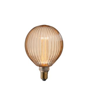 Lines E27 2.5W 120lm LED Bulb With Amber Tinted Ribbed Glass