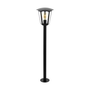 Monreale 1 Light E27 Outdoor IP44 Black Post With Plastic Transparent Panels