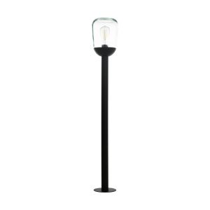 Donatori 1 Light E27 Outdoor IP44 Black Post With Clear Glass