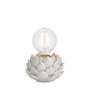 Artichoke 1 Light E27 Oatmeal Crackle Glaze Table Lamp With Inline Switch