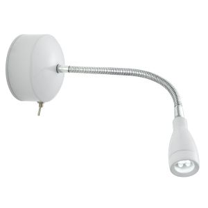 Wall LED Reading Light - Flexi Wall Lamp - Chrome/White