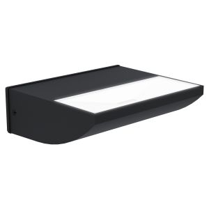 Sorranaro 1 Light LED Outdoor IP44 Integrated Black Wall Light With Plastic White Diffuser