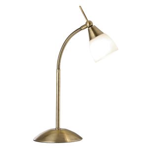 Touch Table Lamp Antique Brass - White Glass