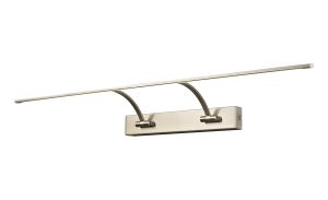 Actea Large 2 Arm Wall Lamp/Picture Light, 1 x 16W LED, 3000K, 1200lm, Satin Nickel, 3yrs Warranty