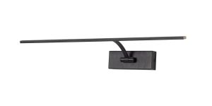 Actea Large 1 Arm Wall Lamp/Picture Light, 1 x 10W LED, 3000K, 850lm, Sand Black, 3yrs Warranty