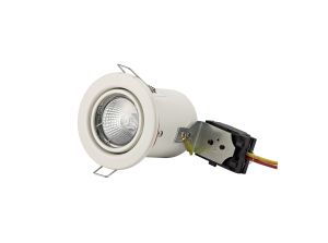 Agni GU10 Adjustable Fire Rated Downlight, White, Cut Out: 75mm
