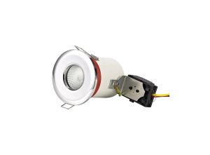 Agni GU10 Fixed Fire Rated Downlight, Polished Chrome, IP65, Cut Out: 75mm