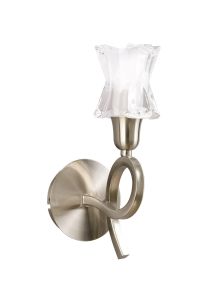 Alaska Wall Lamp Switched 1 Light L1/SGU10, Satin Nickel, CFL Lamps INCLUDED