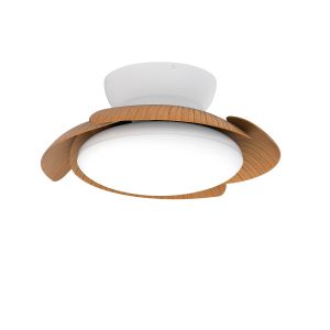 Aloha 45W LED Dimmable Ceiling Light With Built-In 30W DC Reversible Fan, Wood, 3500lm, 5yrs Warranty