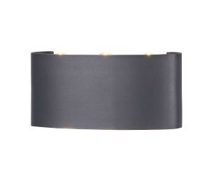 Arcs Wall Lamp, 6W LED, 3000K, 450lm, IP54, Anthracite, 3yrs Warranty